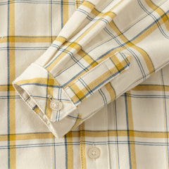 Dave&Bella Toddler Boys Autumn Cotton Yellow White Plaid Shirts Tops