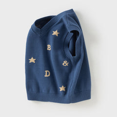 Dave&Bella Boys Autumn Casual Cotton Dark Blue Sleeveless Vest Top