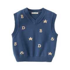 Dave&Bella Boys Autumn Casual Cotton Dark Blue Sleeveless Vest Top