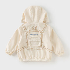 Dave&Bella Toddler Boys Autumn Beige Hooded Coats