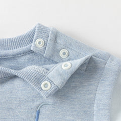 Dave&Bella Baby Boys Autumn Soft Indoor Cotton Blue One-Pieces Rompers