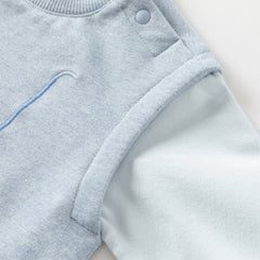 Dave&Bella Baby Boys Autumn Soft Indoor Cotton Blue One-Pieces Rompers