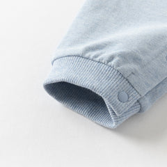 Dave&Bella Baby Boys Autumn Soft Indoor Cotton Blue One-Pieces Rompers