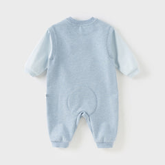 Dave&Bella Baby Boys Autumn Soft Indoor Cotton Blue One-Pieces Rompers
