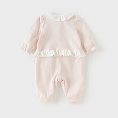 Dave&Bella Baby Girls Autumn Cotton Light Pink Sweet Romper