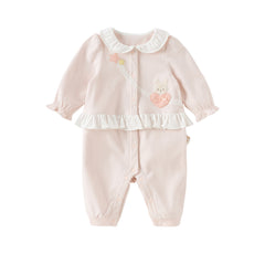 Dave&Bella Baby Girls Autumn Cotton Light Pink Sweet Romper