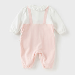 Dave&Bella Baby Girls Autumn Cotton Pink Bodysuits Romper Crawling Suit
