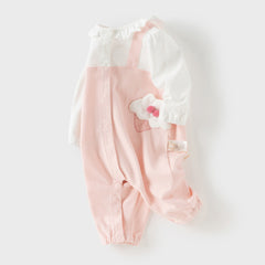 Dave&Bella Baby Girls Autumn Cotton Pink Bodysuits Romper Crawling Suit