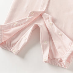 Dave&Bella Baby Girls Autumn Sweet Cotton Light Pink Bodysuits Romper Crawling Suit
