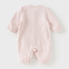 Dave&Bella Baby Girls Autumn Sweet Cotton Light Pink Bodysuits Romper Crawling Suit