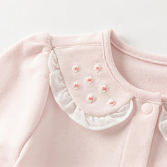 Dave&Bella Baby Girls Autumn Sweet Cotton Light Pink Bodysuits Romper Crawling Suit