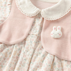 Dave&Bella Newborn Girls Autumn Pink Floral Baby One-Pieces Romper