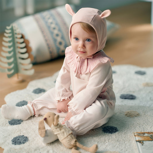 Dave&Bella NewBorn Girls Autumn Cotton Pink Baby One-pieces Romper