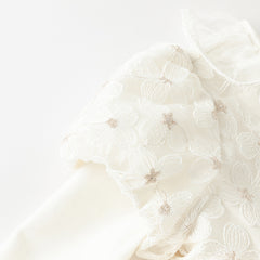 Dave&Bella Toddler Girls Autumn Beige Organza Mesh Princess Wide-skirted Dress