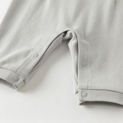 Dave&Bella Newborn Boys Autumn Light Blue Indoor Cozy Baby One-Pieces Romper