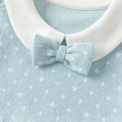 Dave&Bella Newborn Boys Autumn Light Blue Indoor Cozy Baby One-Pieces Romper