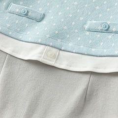 Dave&Bella Newborn Boys Autumn Light Blue Indoor Cozy Baby One-Pieces Romper