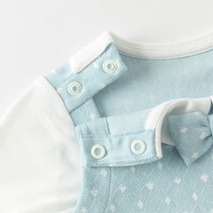 Dave&Bella Newborn Boys Autumn Light Blue Indoor Cozy Baby One-Pieces Romper