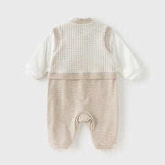 Dave&Bella Baby Boys Autumn Khaki Indoor Romper