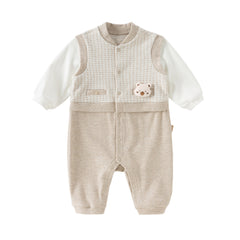 Dave&Bella Baby Boys Autumn Khaki Indoor Romper
