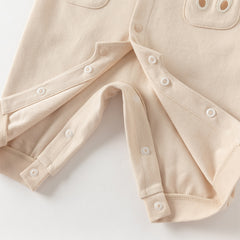 Dave&Bella Baby Boys Autumn Cotton Light Khaki Indoor Romper