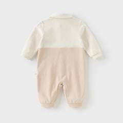 Dave&Bella Baby Boys Autumn Cotton Light Khaki Indoor Romper
