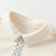 Dave&Bella Baby Boys Autumn Cotton Light Khaki Indoor Romper