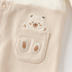 Dave&Bella Baby Boys Autumn Cotton Light Khaki Indoor Romper