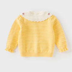 Dave&Bella Toddler Girls Autumn Vivid Yellow Cotton Cardigans Coats