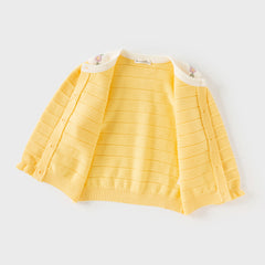 Dave&Bella Toddler Girls Autumn Vivid Yellow Cotton Cardigans Coats