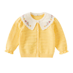 Dave&Bella Toddler Girls Autumn Vivid Yellow Cotton Cardigans Coats