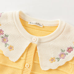 Dave&Bella Toddler Girls Autumn Vivid Yellow Cotton Cardigans Coats