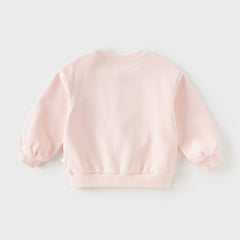 Dave&Bella Toddler Girls Autumn Adorable Pink Cotton Bear Print Sweatshirts Tops