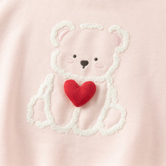 Dave&Bella Toddler Girls Autumn Adorable Pink Cotton Bear Print Sweatshirts Tops