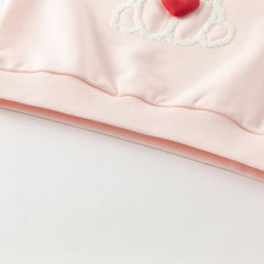 Dave&Bella Toddler Girls Autumn Adorable Pink Cotton Bear Print Sweatshirts Tops