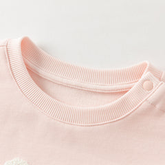 Dave&Bella Toddler Girls Autumn Adorable Pink Cotton Bear Print Sweatshirts Tops