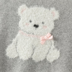 Dave&Bella Girls Autumn Cute Grey Sleeveless Bear Print Vest Tank Top