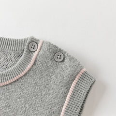 Dave&Bella Girls Autumn Cute Grey Sleeveless Bear Print Vest Tank Top