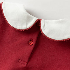 Dave&Bella Toddler Girls Autumn Red Cute Bear A-line Dress