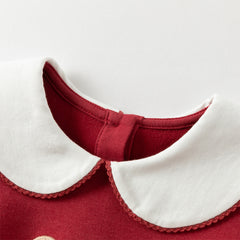 Dave&Bella Toddler Girls Autumn Red Cute Bear A-line Dress