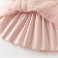 Dave&Bella Girls Autumn Sweet Pink Plaid Mesh Princess Dress