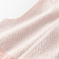 Dave&Bella Kids Girls Autumn Elegant Pink Cardigan Pinafore Mesh Dress Two Pieces Set