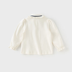 Dave&Bella Toddler Girls Autumn Sweet Cotton White Shirt Top