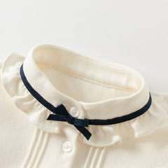 Dave&Bella Toddler Girls Autumn Sweet Cotton White Shirt Top