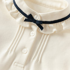 Dave&Bella Toddler Girls Autumn Sweet Cotton White Shirt Top