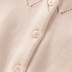 Dave&Bella Girls Autumn Cotton Sweet Pink Floral Print Sweater Cardigan Coat