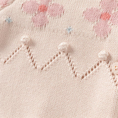 Dave&Bella Girls Autumn Cotton Sweet Pink Floral Print Sweater Cardigan Coat