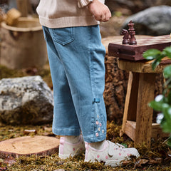 Dave&Bella Toddler Girls Cute Denim Blue Casual Jeans