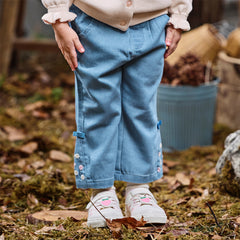 Dave&Bella Girls Autumn Cute Denim Blue Casual Pants
