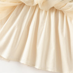 Dave&Bella Toddler Girls Autumn Navy Blue Delicate Fake Two Piece Sweater Mesh Dress